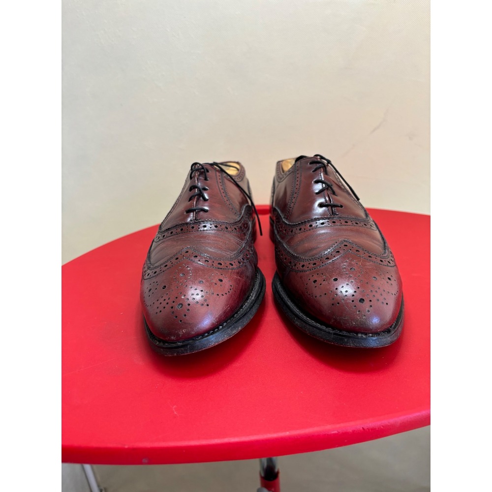 Vintage Mens Burgundy Leather Wingtip Oxford Brogue Dress Shoes Cat's Paw 12 B/C